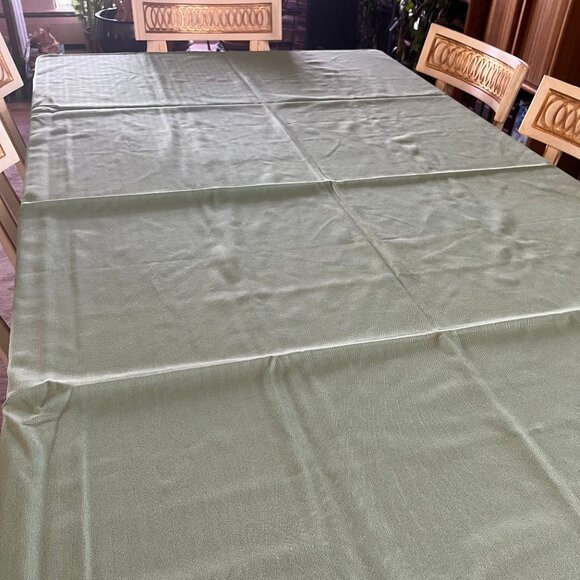 Ralph Lauren Sage Green Herringbone Tablecloth & 13 Napkins - Picture 1 of 5